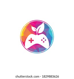 Game and leaf logo design template. Gaming and leaf logo design template.