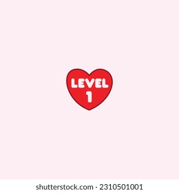 Game Level 1 with Red Heart Shape 