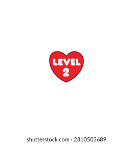 Game Level 2 with Red Heart Shape 