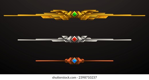 Rank-Bars mit Gold, Silber und Bronze für Spiele-UI-Designs auf Spielebene