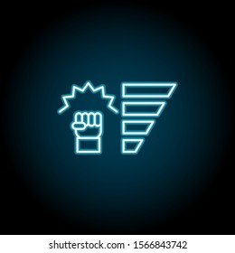 Game, level up blue neon icon. Simple thin line, outline vector of esport icons for ui and ux, website or mobile application