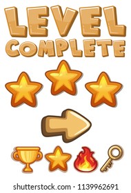 Ilustración de elemento completa de nivel de juego