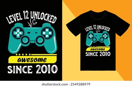 game level  graphic t-shirt design art