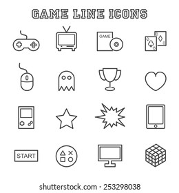 game line icons, mono vector symbols