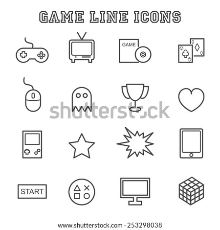 game line icons, mono vector symbols