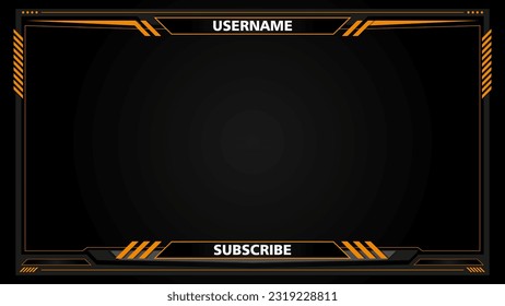 Game live stream interface overlay frames for gamer broadcast. Online streaming banners and menu bars isolated on background.