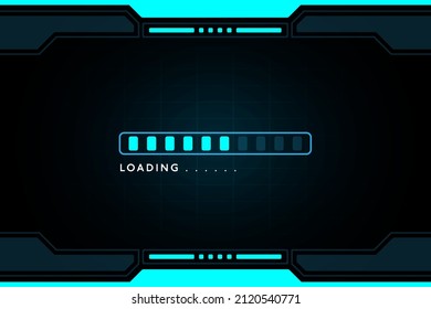 Game Loading On Monitor Technology Concept Design.