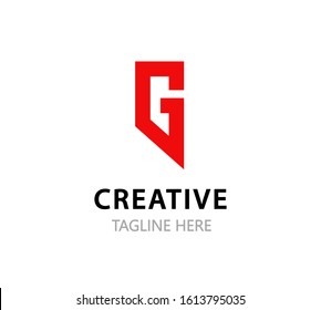 Game Logo with Capital G letter isolated on white. Style minimalistic symbol for Team or Contest, Challenge.