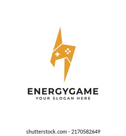 Game Logo Combination of Joystick and Lightning