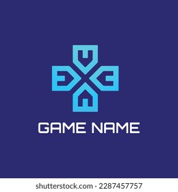 Game Logo Design Template, Controller Stick Game Icon Logo.
