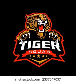 Game Logo Design with Tiger Head Mascot