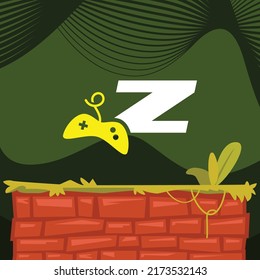 Game logo design vector template illustration with alphabet Z