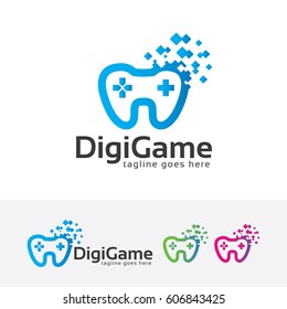 Game logo design. Video game, Console, Digital game logo concept. Vector logo template