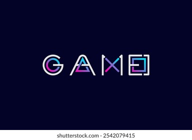 Game Logo, letter game with play game button icon combination in text game typography logo, vector illustration