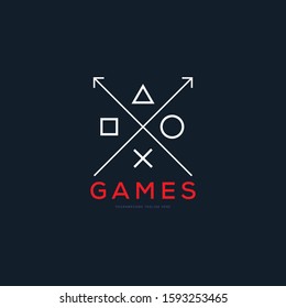 Game logo template design, vector illustration