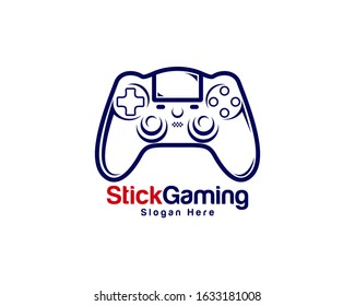 Game logo template vector. Joystick design Icon. Stylized joystick buttons. Creative design. Illustration