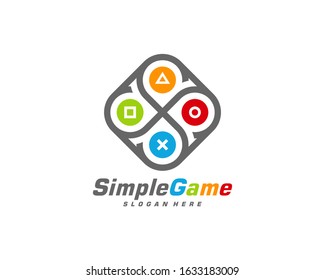 Game logo template vector. Joystick design Icon. Stylized joystick buttons. Creative design. Illustration
