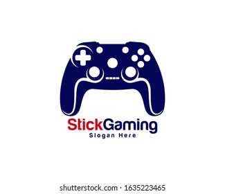 Game logo template vector. Joystick design Icon. Stylized joystick buttons. Creative design. Illustration