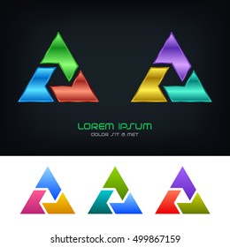 Game logo triangular design template
