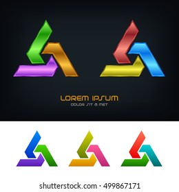 Game logo triangular design template
