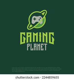 game logo vector design template, gaming planet logo