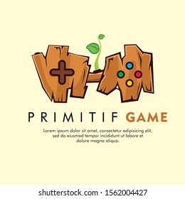 game logo. wood gamepad design