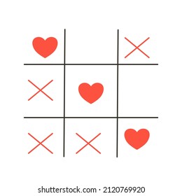 Game of love and win. Valentines concept vector design.
