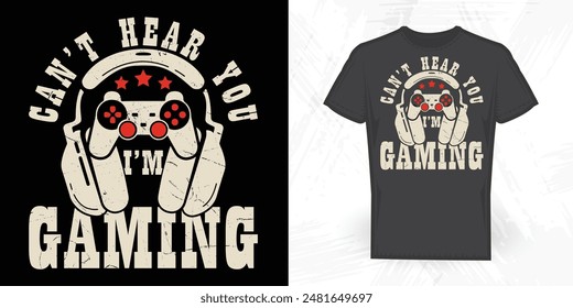 Game Lover Funny Father's Day Vintage Gaming T-shirt Design