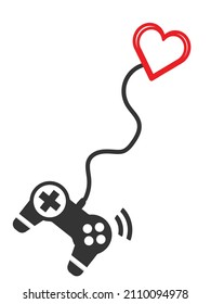 Game Lovers graphic trendy design with heart