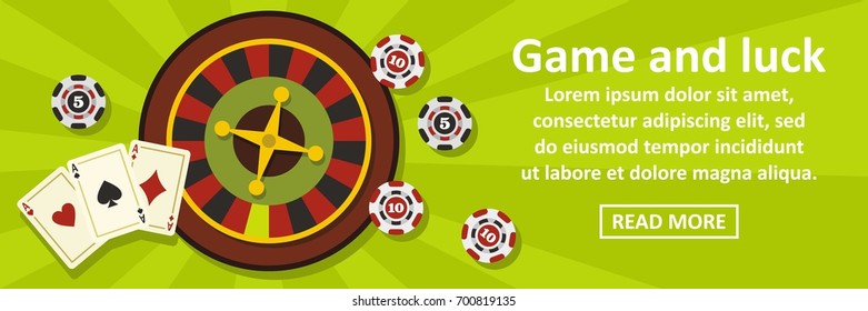 Game and luck banner horizontal concept. Flat illustration of game and luck banner horizontal vector concept for web