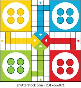 Game of Ludo vector art illustration