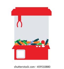 game machine with candy illustration isolated in a white background
