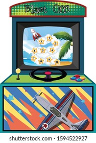 Máquina de juegos para contar números en ilustraciones de fondo aisladas