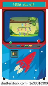 Game machine for counting numbers on isolated background illustration