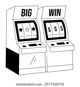 Game machine illustration in drawing style 

