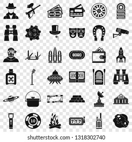 Game for man icons set. Simple style of 36 game for man vector icons for web for any design