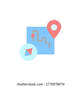 Game map icon. Simple color vector elements of video game icons for ui and ux, website or mobile application