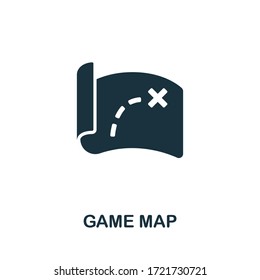 Icono de Mapa de juegos de la colección de videojuegos. Icono de Mapa de Juego de Línea Simple para plantillas, diseño web e infografías