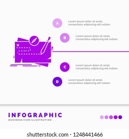 Game, map, mission, quest, role Infographics Template for Website and Presentation. GLyph Purple icon infographic style vector illustration.