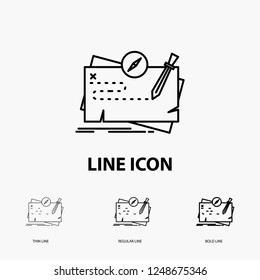 Game, map, mission, quest, role Icon in Thin, Regular and Bold Line Style. Vector illustration