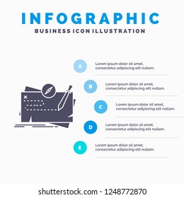 Game, map, mission, quest, role Infographics Template for Website and Presentation. GLyph Gray icon with Blue infographic style vector illustration.