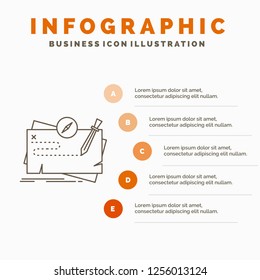 Game, map, mission, quest, role Infographics Template for Website and Presentation. Line Gray icon with Orange infographic style vector illustration