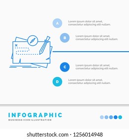 Game, map, mission, quest, role Infographics Template for Website and Presentation. Line Blue icon infographic style vector illustration