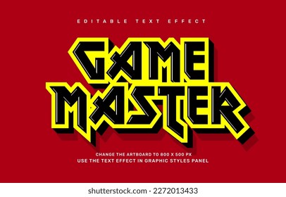 Game master editable text effect template