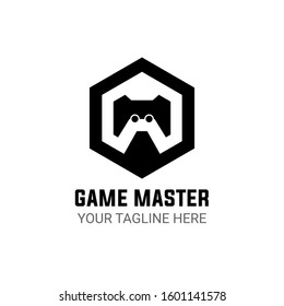 game master hexagonal shape logo vector illustration