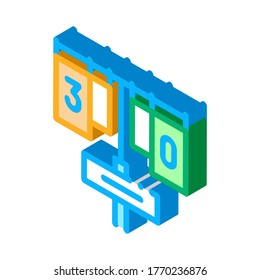 Game Match Board Icon Vector. Isometric Game Match Board sign. color isolated symbol illustration