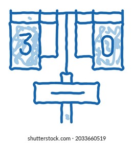 Game Match Board sketch icon vector. Hand drawn blue doodle line art Game Match Board sign. isolated symbol illustration