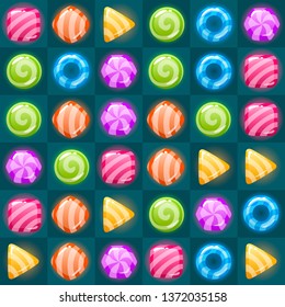 Game match icon. Square set in different colors. Vector illustration