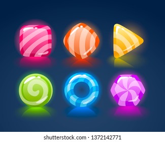 Game match icon. Square set in different colors. Vector illustration