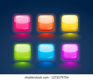 Game match icon. Square set in different colors. Vector illustration